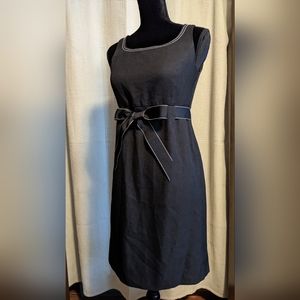 Studio I Petite 6P Black Dress with Ribbon Waist